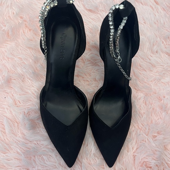 Open Edit Rhinestone Strap Heels Size 8 - Picture 2 of 4